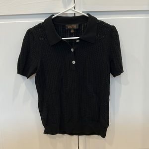 TRUTH by Republic Black short-sleeve collared sweater. Women’s size Small